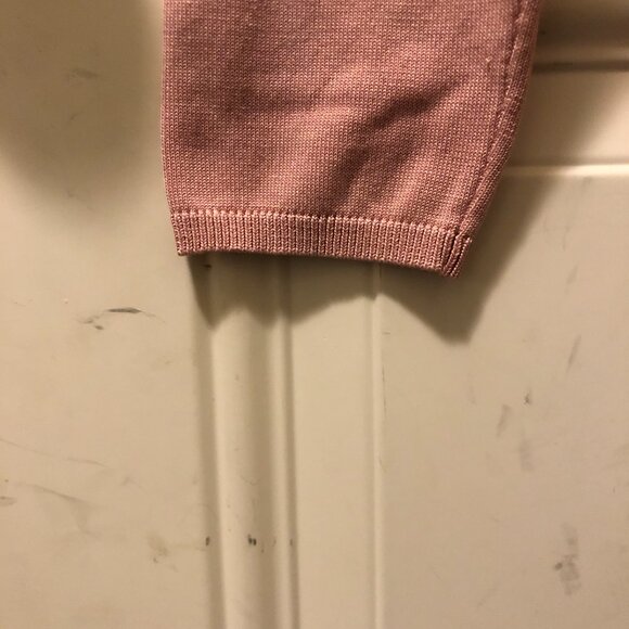 Vintage Petite Sophisticate Pink & Black Silk Blend Zip Cardigan | *Size is 1P - Picture 9 of 13